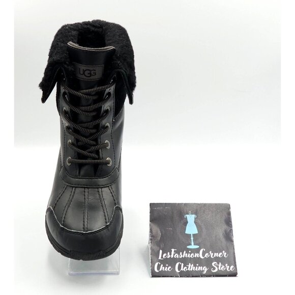 UGG Women's Black Leather Waterproof Adirondack Lace Up Boot Size 5 2948 - Picture 14 of 16
